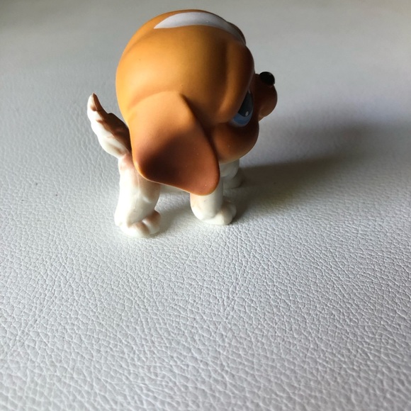 100% AUTHENTIC Littlest Pet Shop Brown St. Bernard #76 LPS Puppy Dog Blue Eyes - Picture 4 of 7